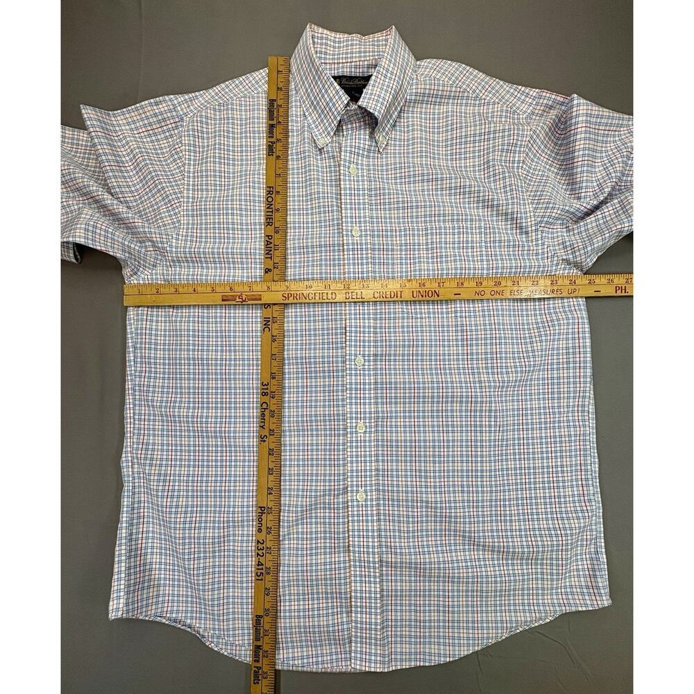 Brooks Brother’s Men’s Large Non-Iron 100% Cotton Plaid Multicolor Button Down - Picture 3 of 8